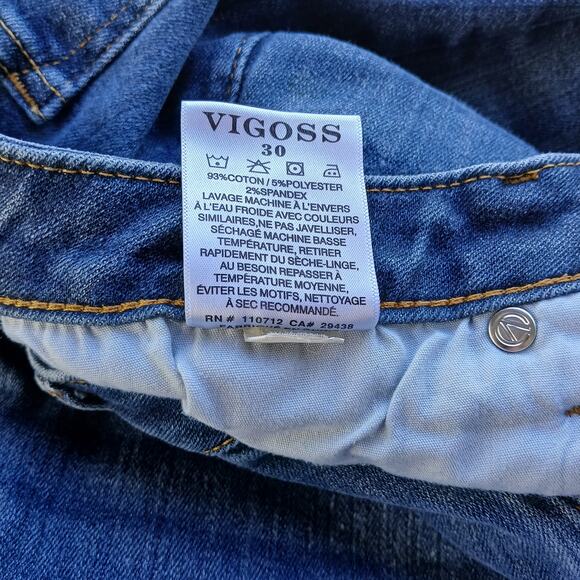 Vigoss Jagger Skinny Dark Wash 30 distressed  31"W 28"L ripped destruction - Picture 10 of 16